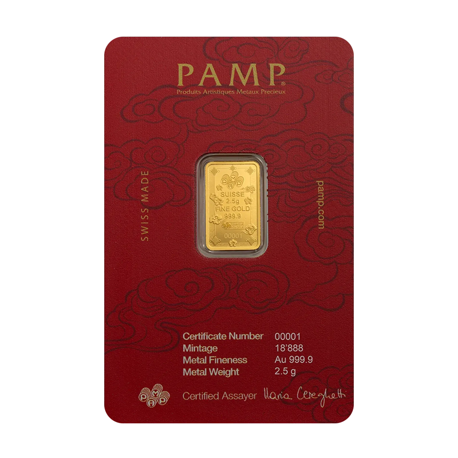 2.5g Gold PAMP Lucky Cat Bar (999.9) 4